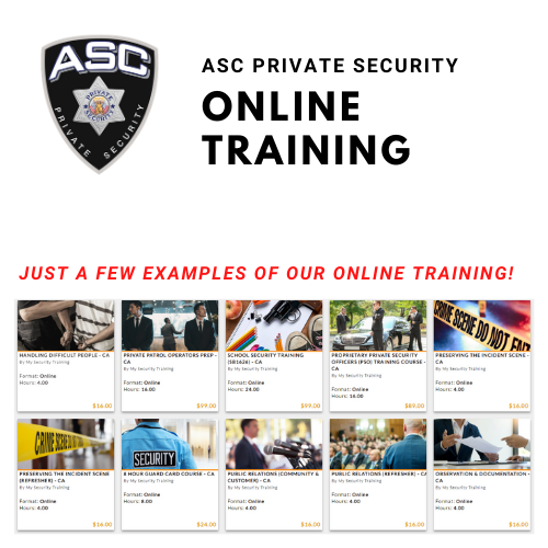 Private Security Training in Los Angeles, CA ASC Private Security